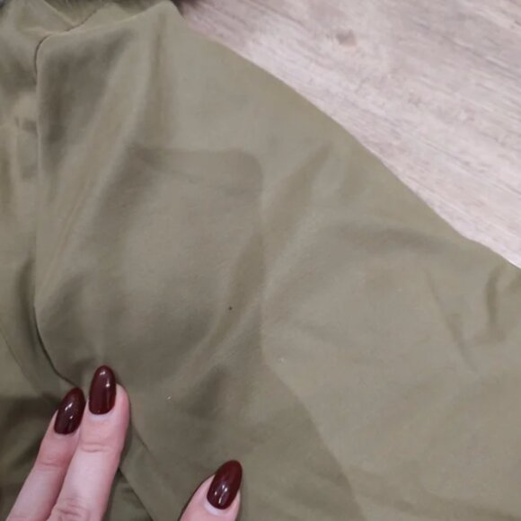 Primark green winter coat with faux fur hood - Picture 13 of 13